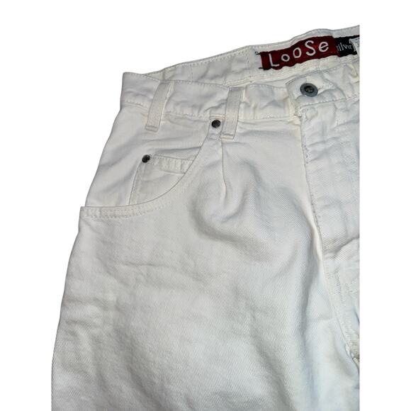 Vintage Levi’s SilverTab Loose Shorts | White Denim | 90s Made in USA | Size 31 - Picture 6 of 12